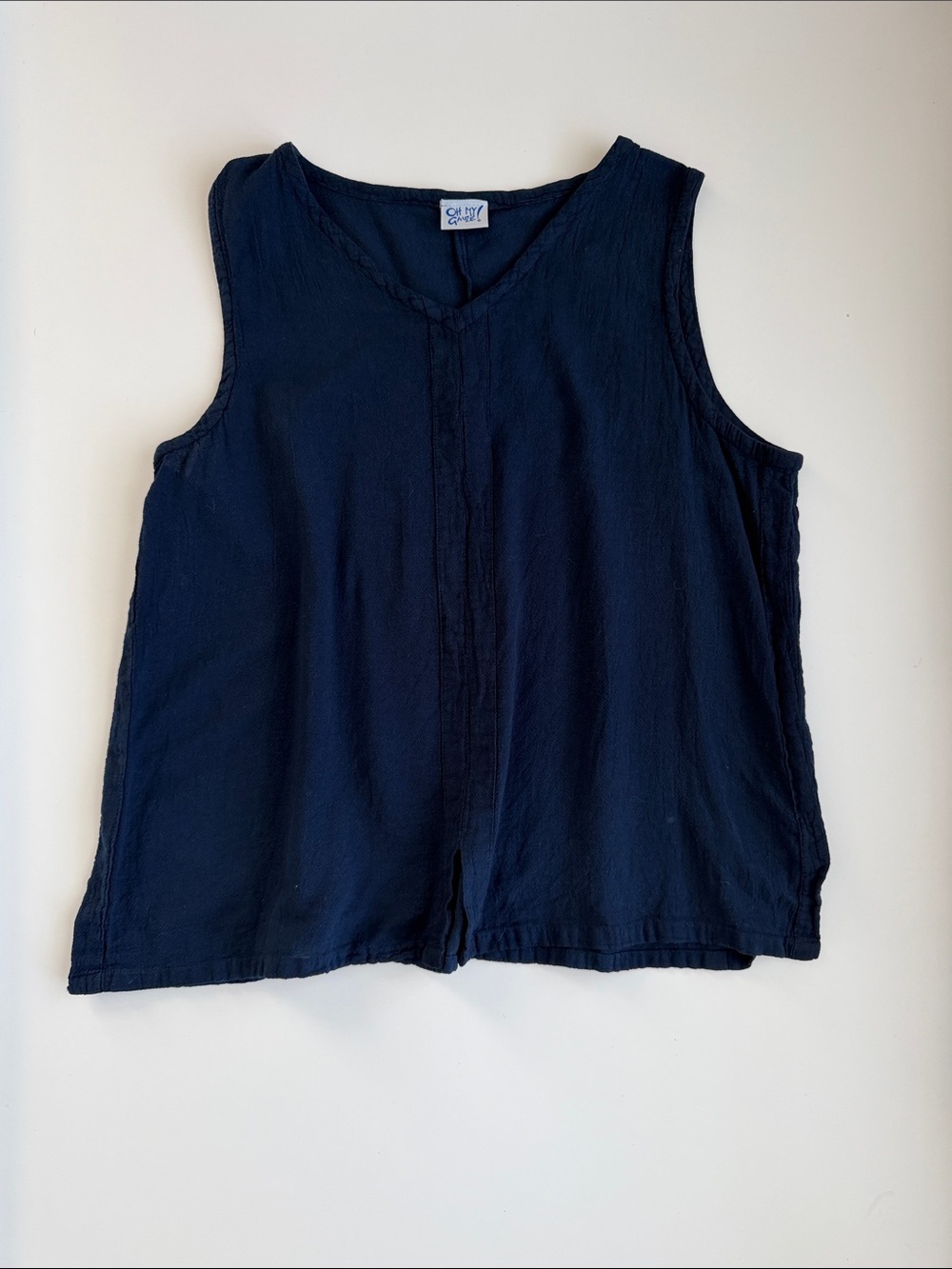 Oh My Gauze! Navy Sleeveless V-Neck Tank